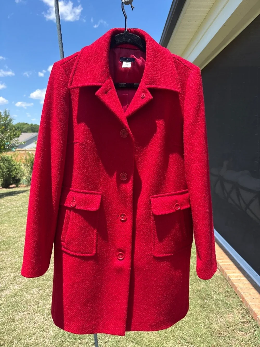 JCREW Red Lady Day Coat Vintage 12 - Picture 1 of 5